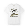 White t-shirt with 'Coastal Bliss Alabama Southern Living Lifestyle' design on a white background
