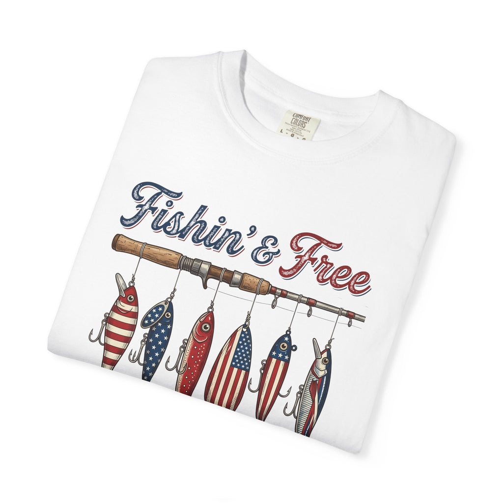 Fishing And Free Patriotic Comfort Colors® Tee