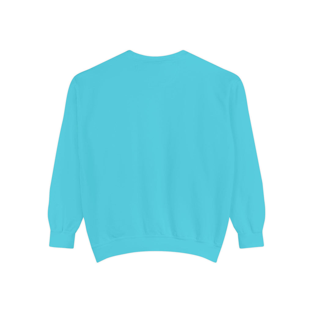 Light blue sweatshirt back view image on a white background