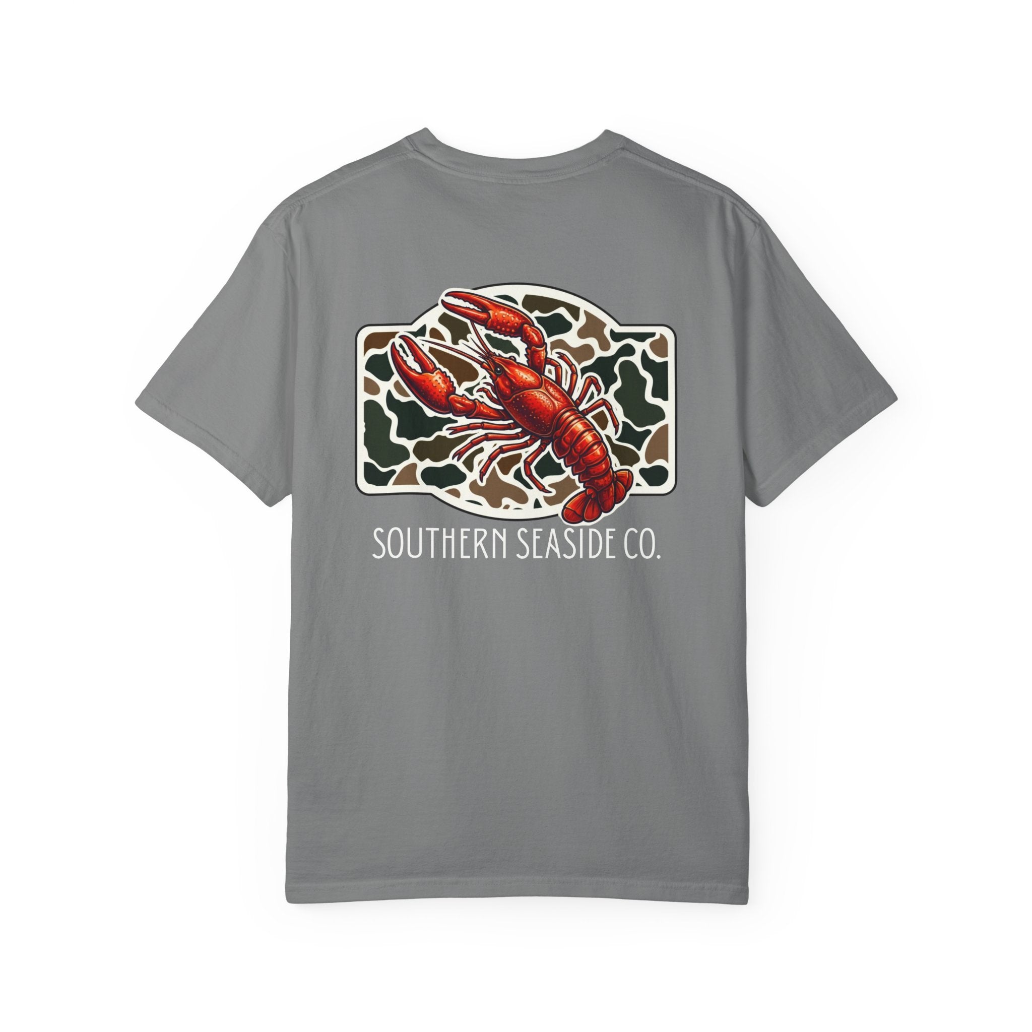 Southern Seaside Crawfish Camo Comfort Colors Graphic Tee