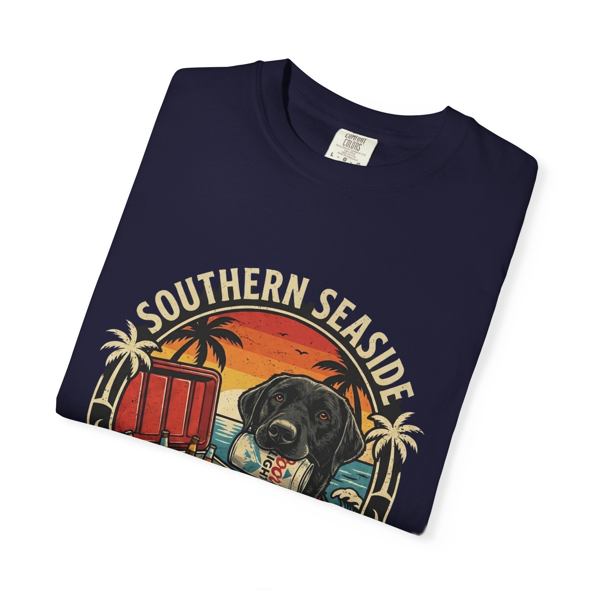 Southern Seaside Good Times and Cold Ones Comfort Colors Graphic Tee