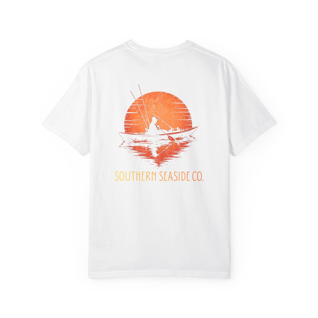 Sunset Fishing Silhouette Comfort Colors Graphic Tee