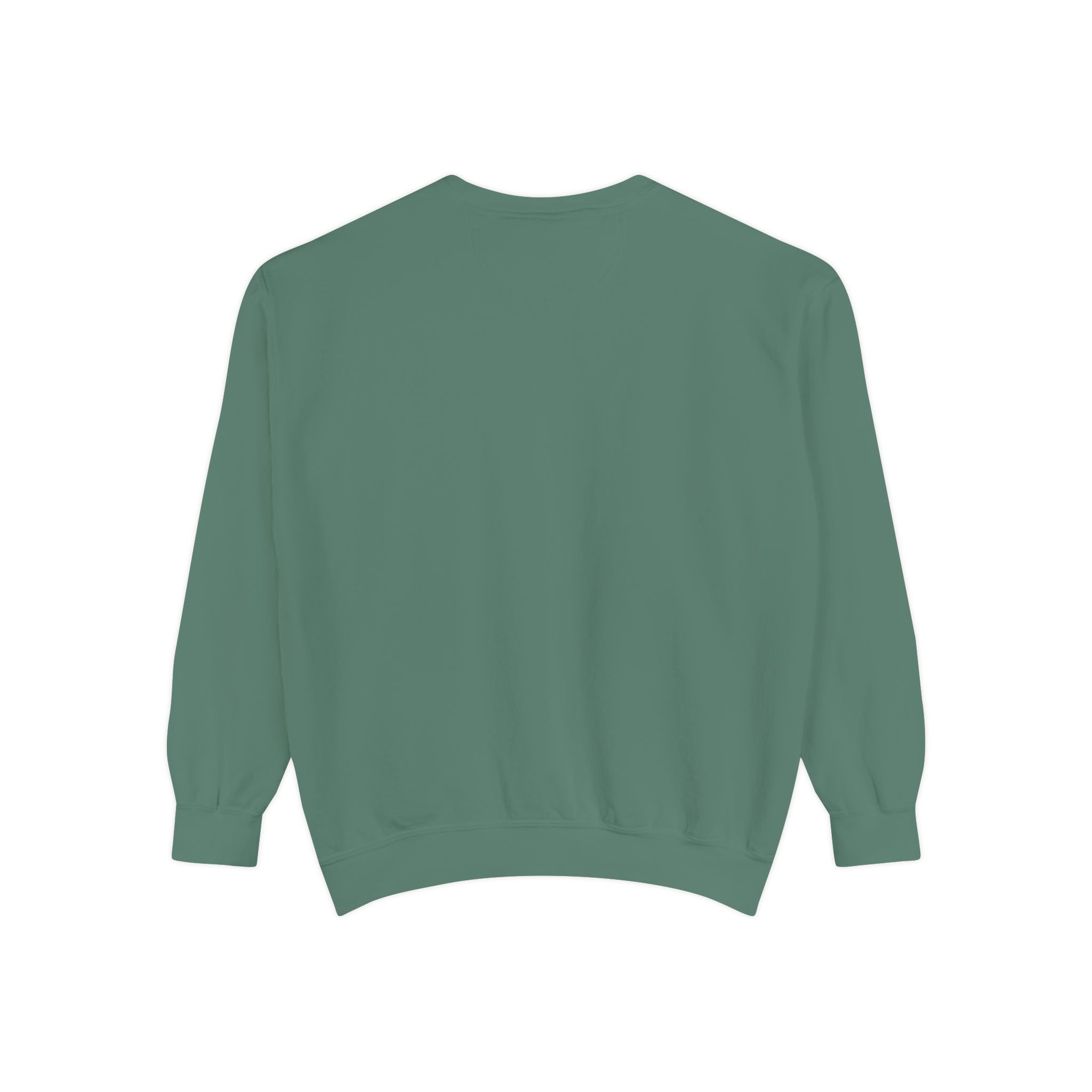 Green sweatshirt back view image on a white background