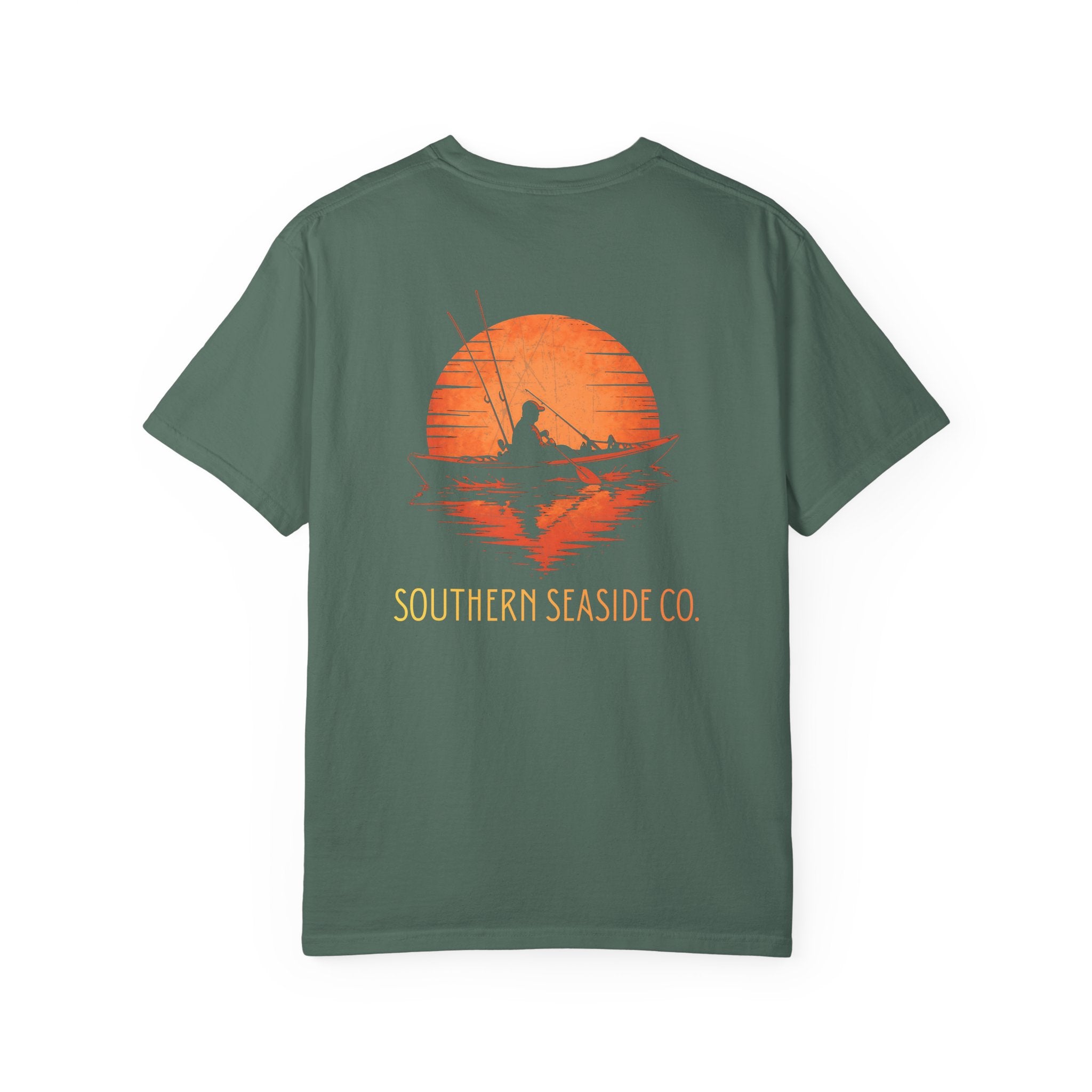 Sunset Fishing Silhouette Comfort Colors Graphic Tee