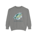 Gray crappie fishing sweatshirt with a crappie fish graphic and 'Southern Seaside Co.' logo
