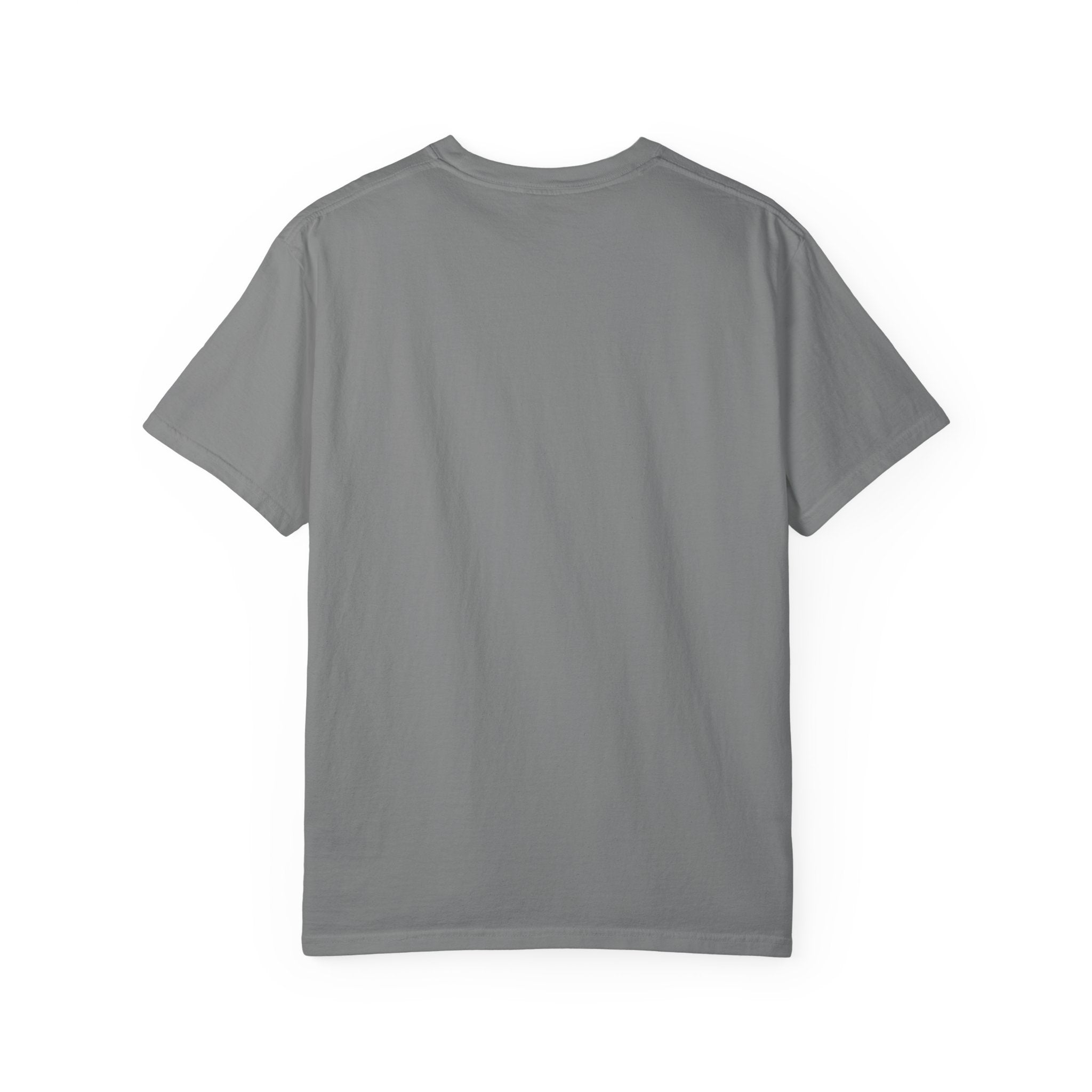 Gray t-shirt back view image on a white background