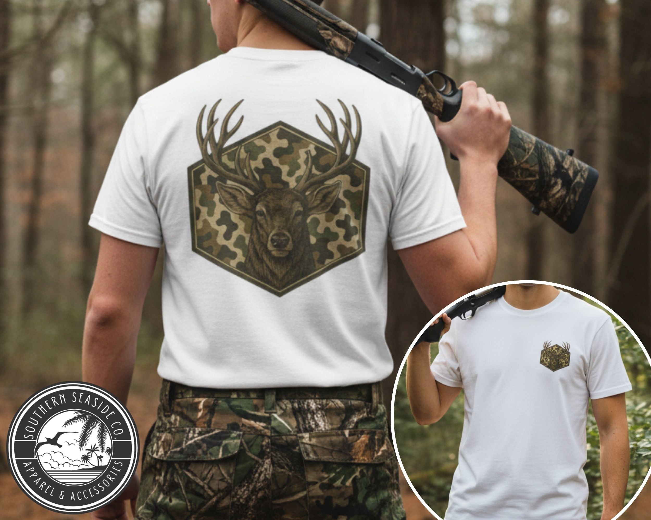 Camo Deer Comfort Colors Graphic Tee
