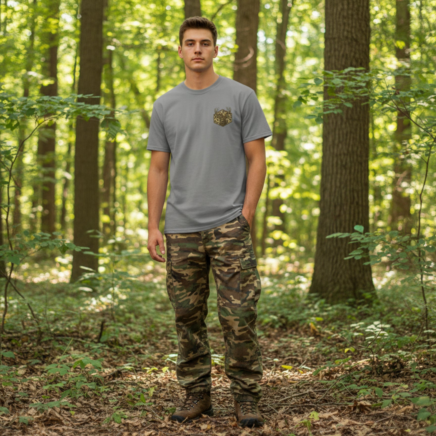 Camo Deer Comfort Colors Graphic Tee
