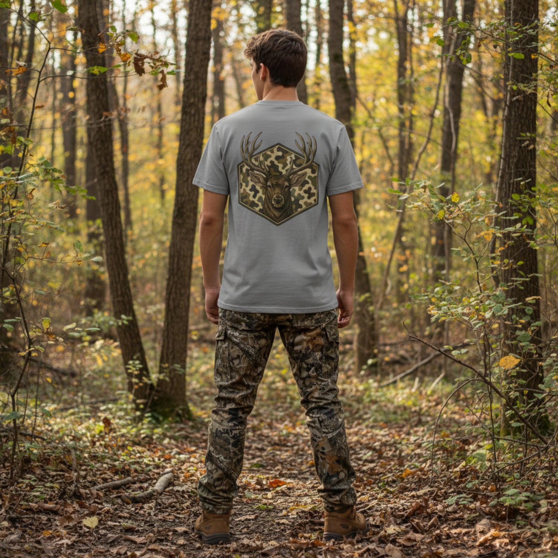 Camo Deer Comfort Colors Graphic Tee