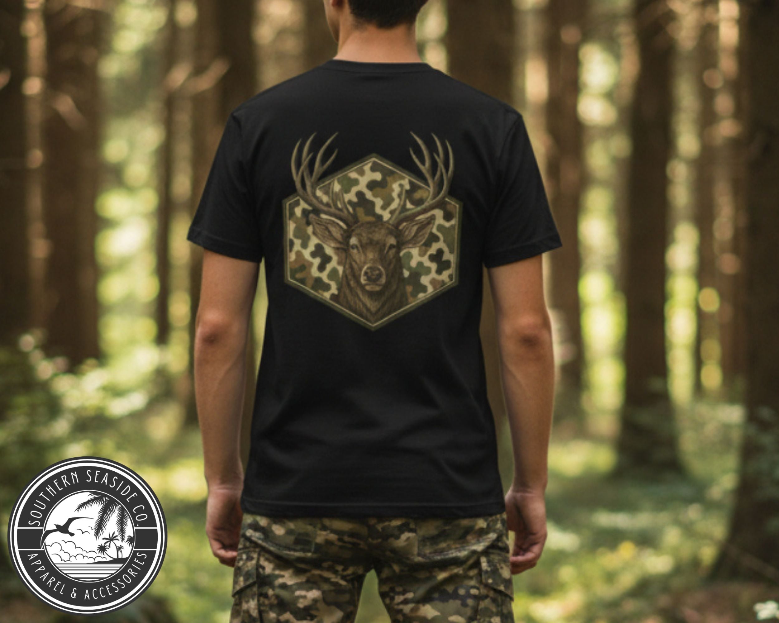 Camo Deer Comfort Colors Graphic Tee