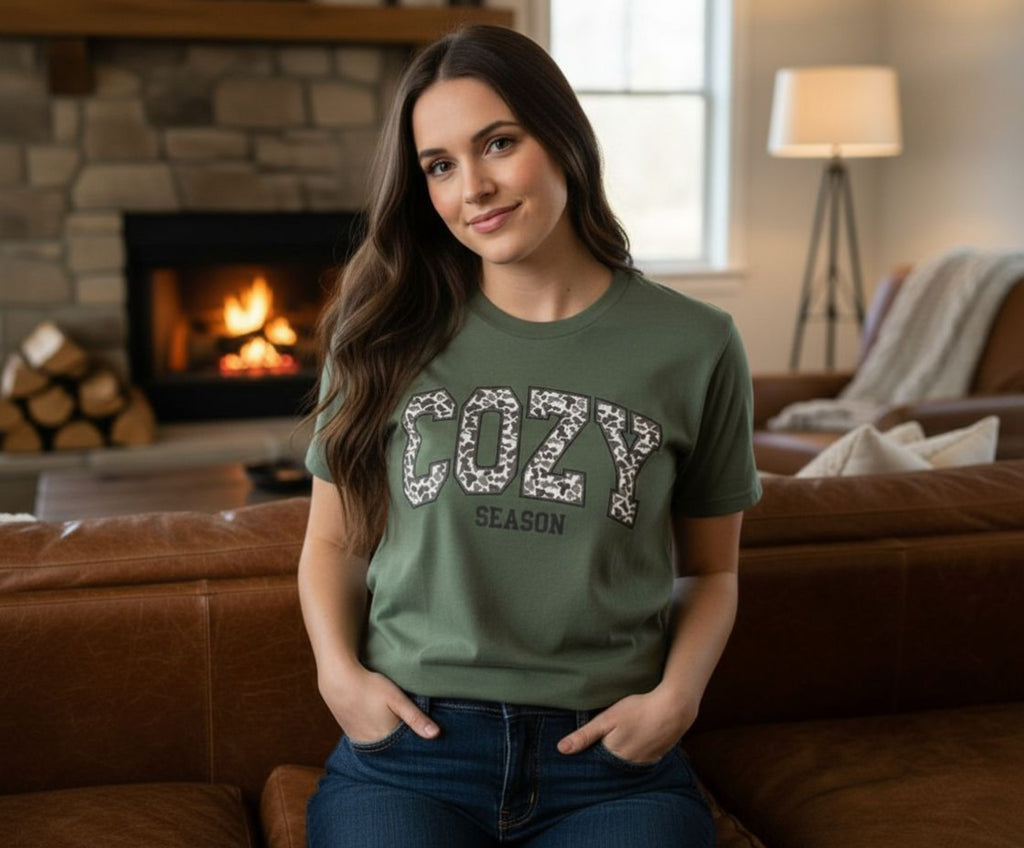 Camo Cozy Season Comfort Colors Graphic Tee