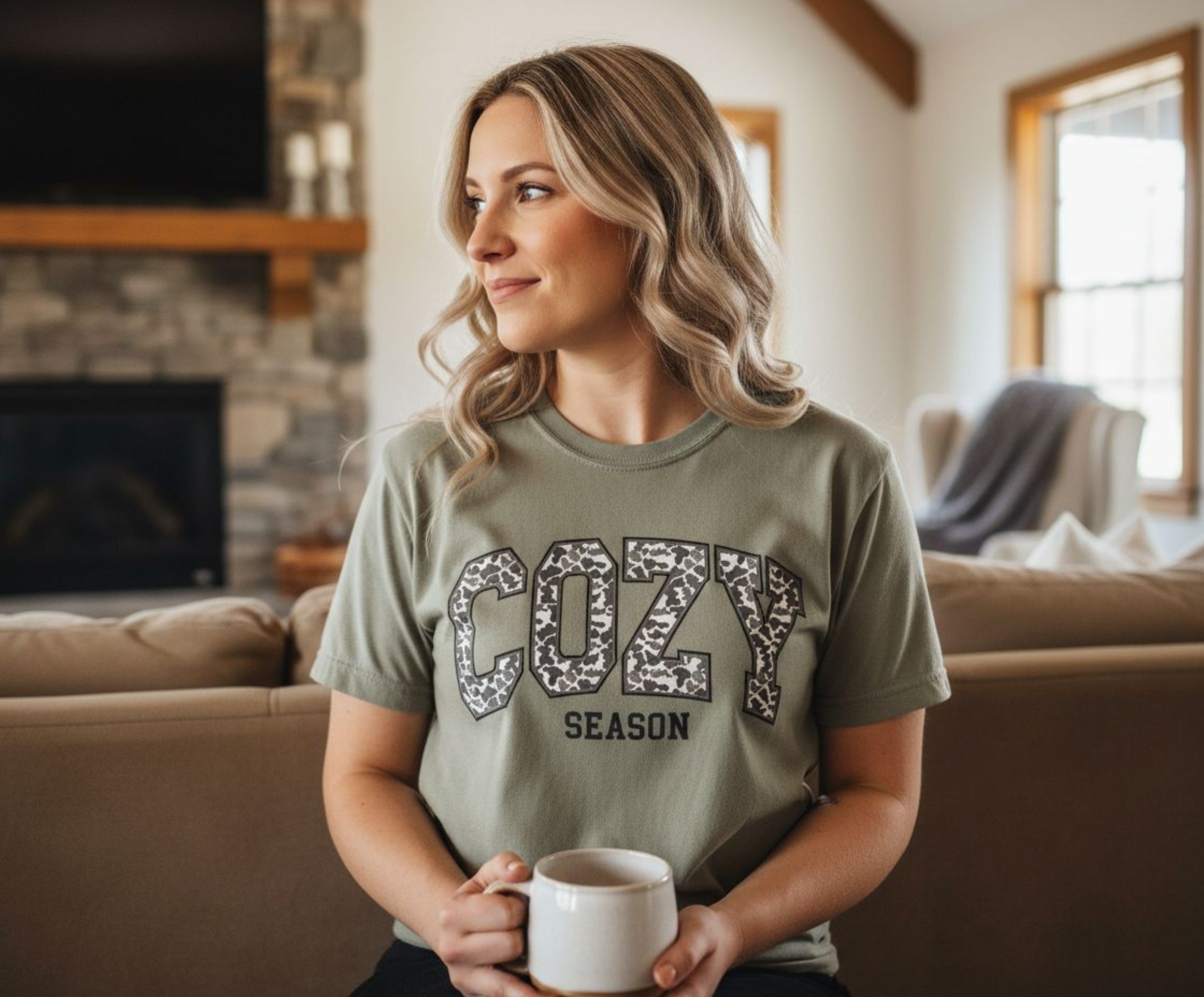 Camo Cozy Season Comfort Colors Graphic Tee