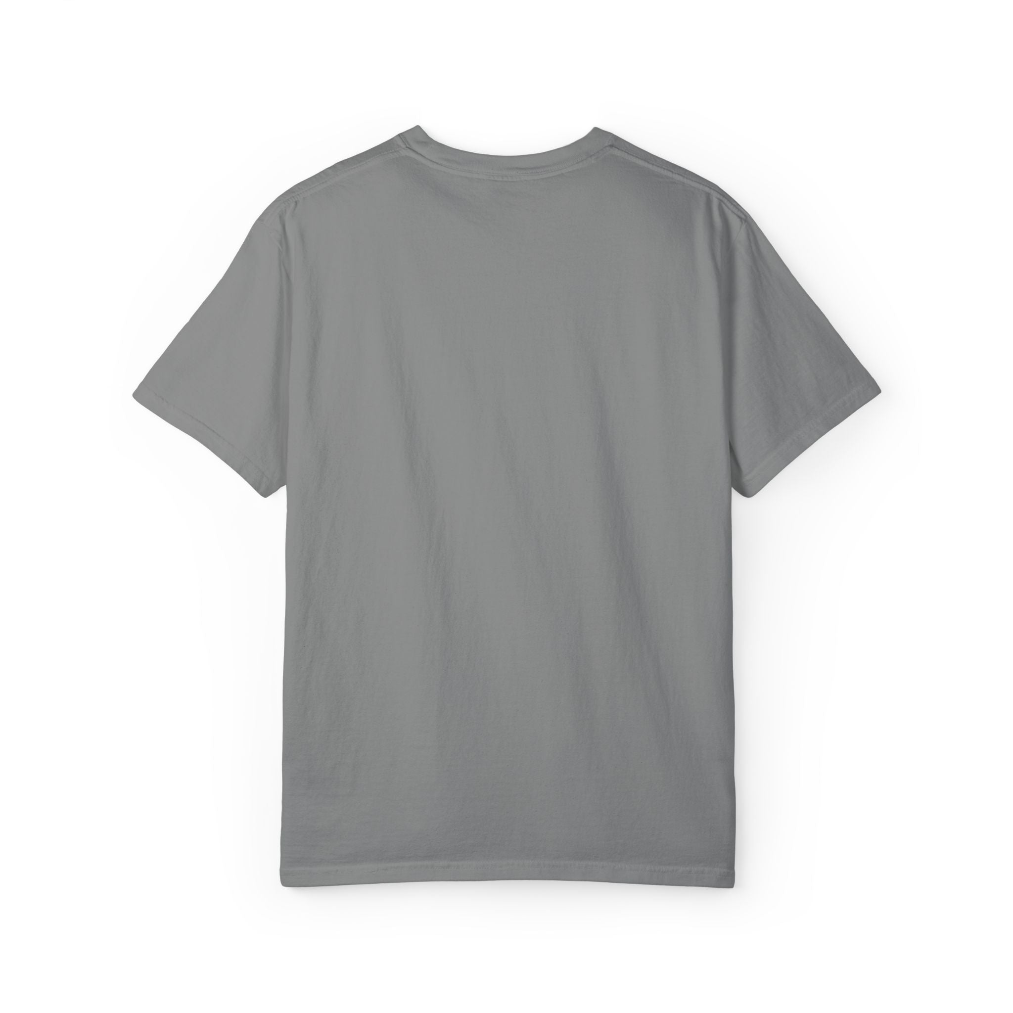 Gray t-shirt back view on a white background