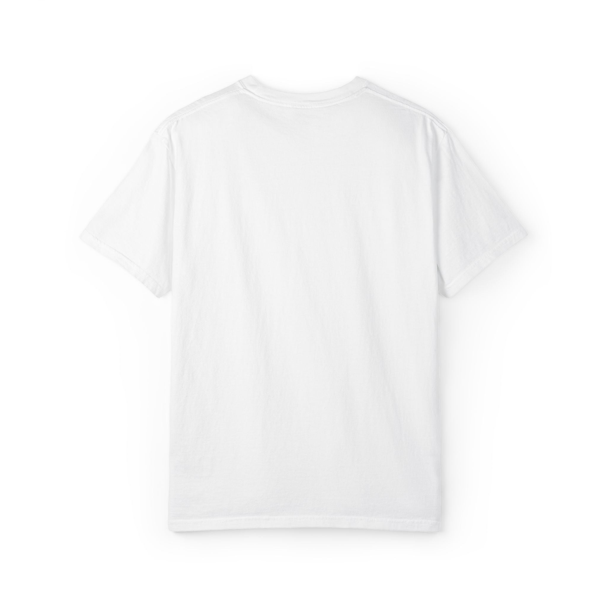 White t-shirt back view image on a white background