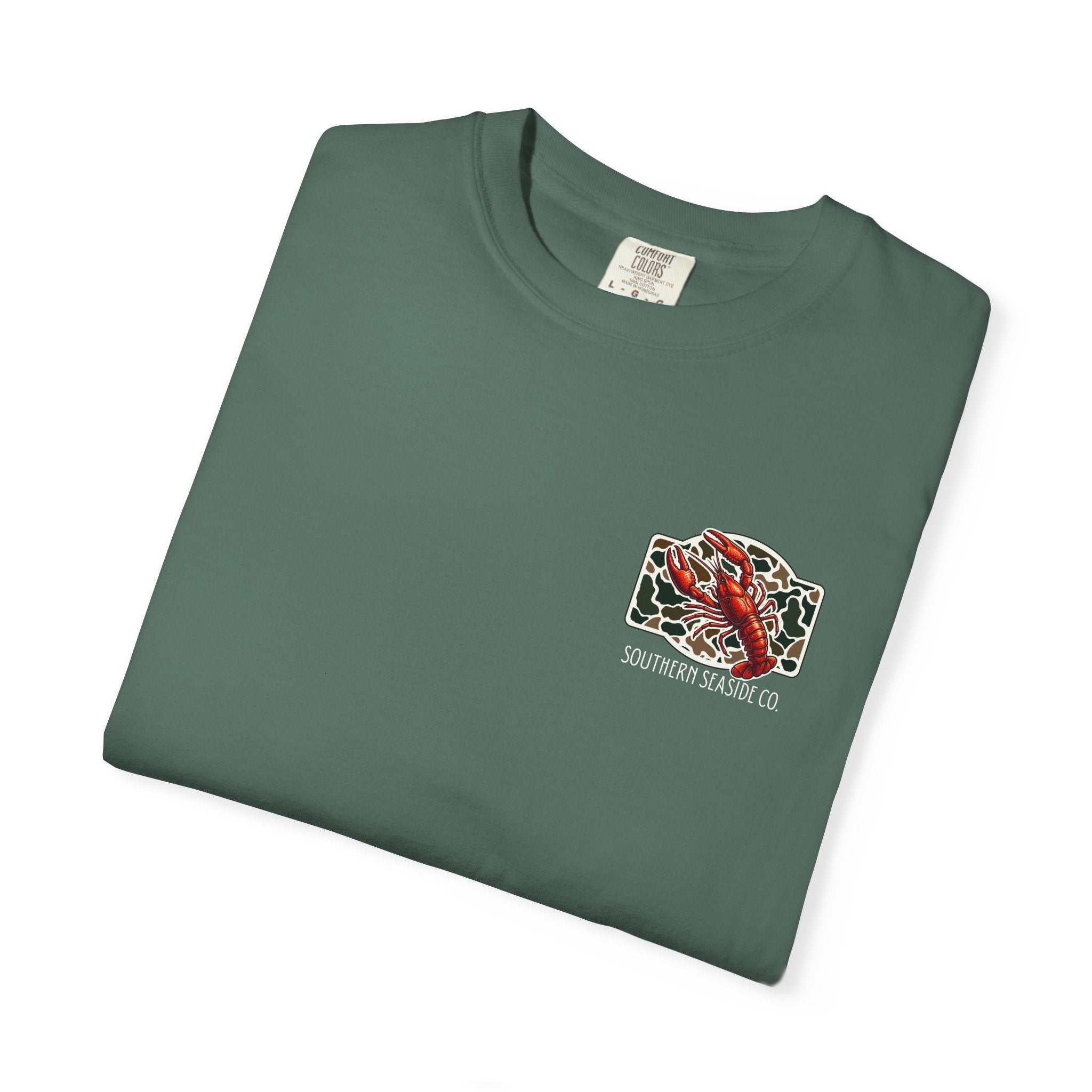 Southern Seaside Crawfish Camo Comfort Colors Graphic Tee