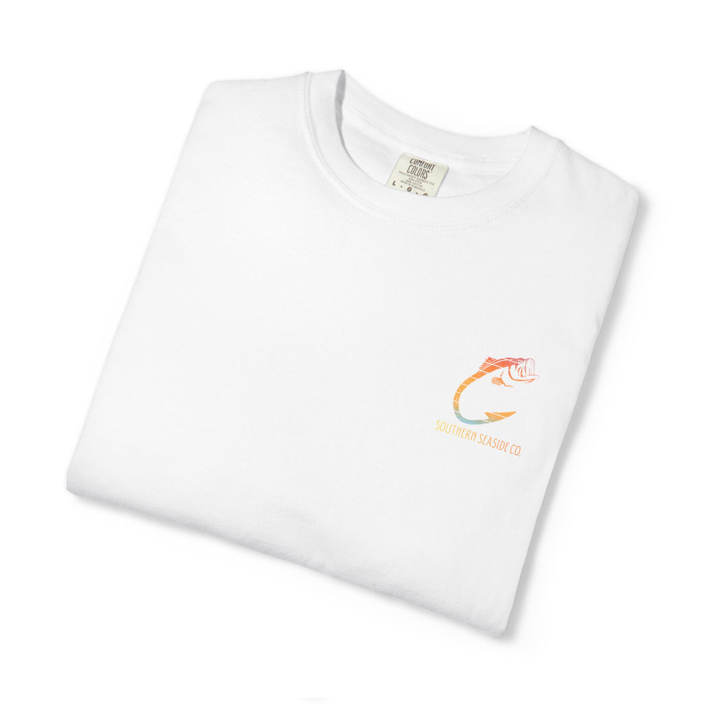 Sunset Fishing Silhouette Comfort Colors Graphic Tee