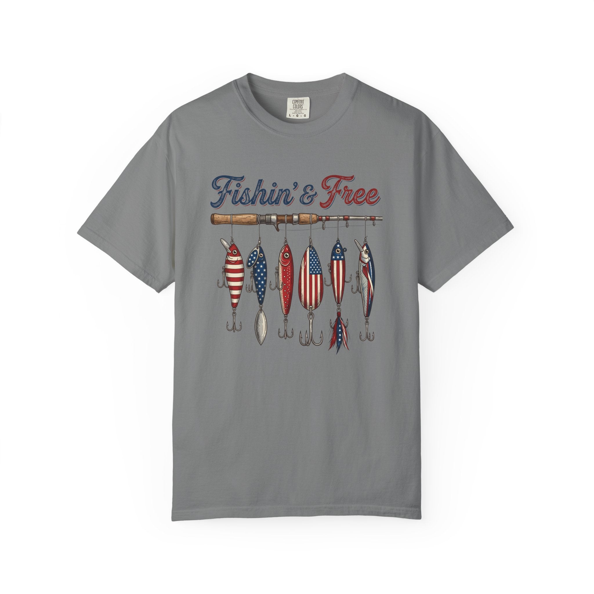 Fishing And Free Patriotic Comfort Colors® Tee