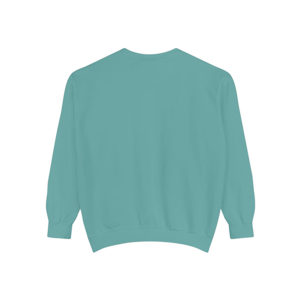 Teal sweatshirt back view image on a white background
