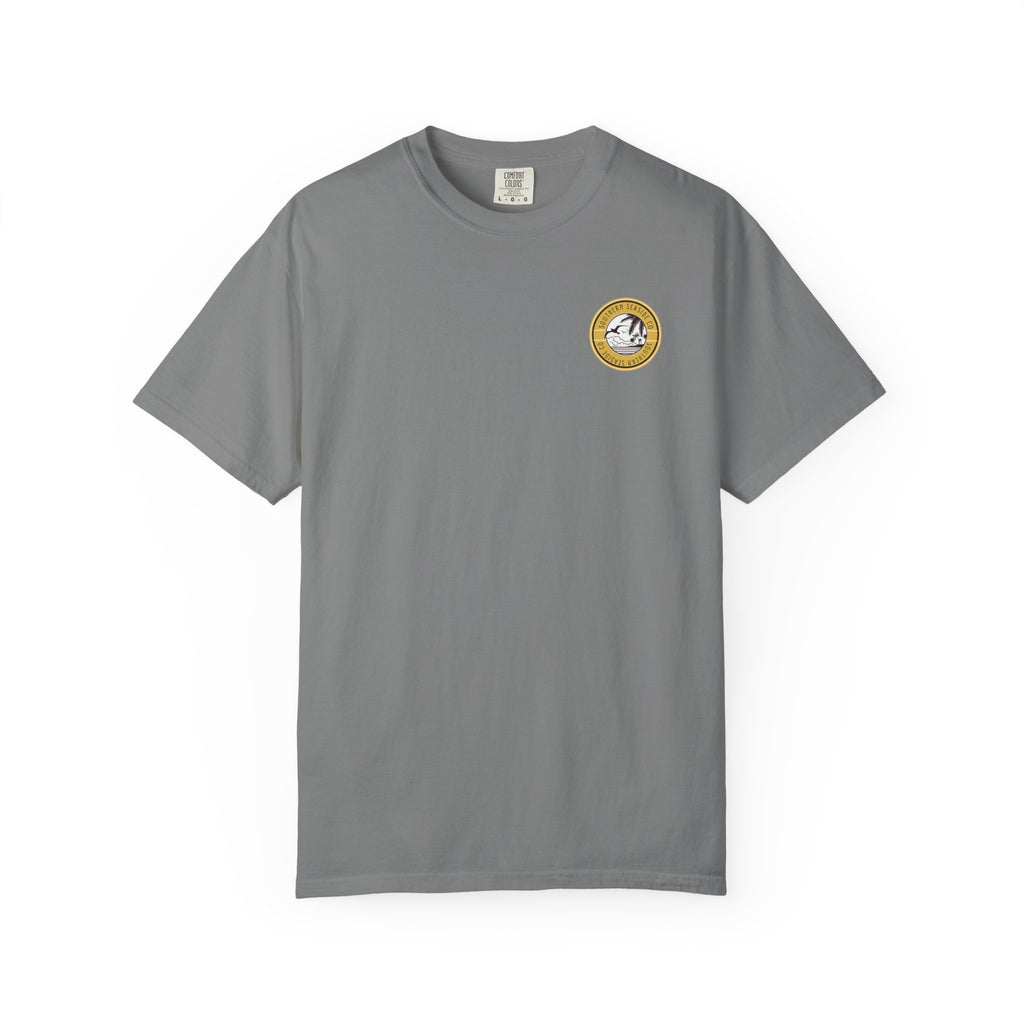 Gray t-shirt with a Southern Seaside Company logo on the chest against a white background
