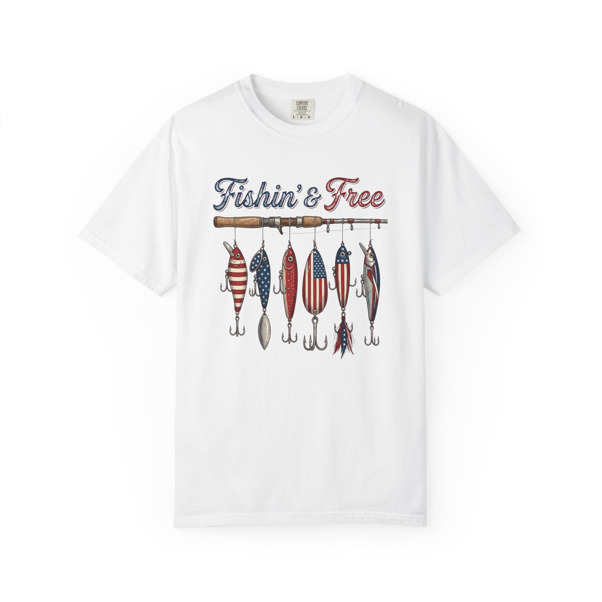 Fishing And Free Patriotic Comfort Colors® Tee