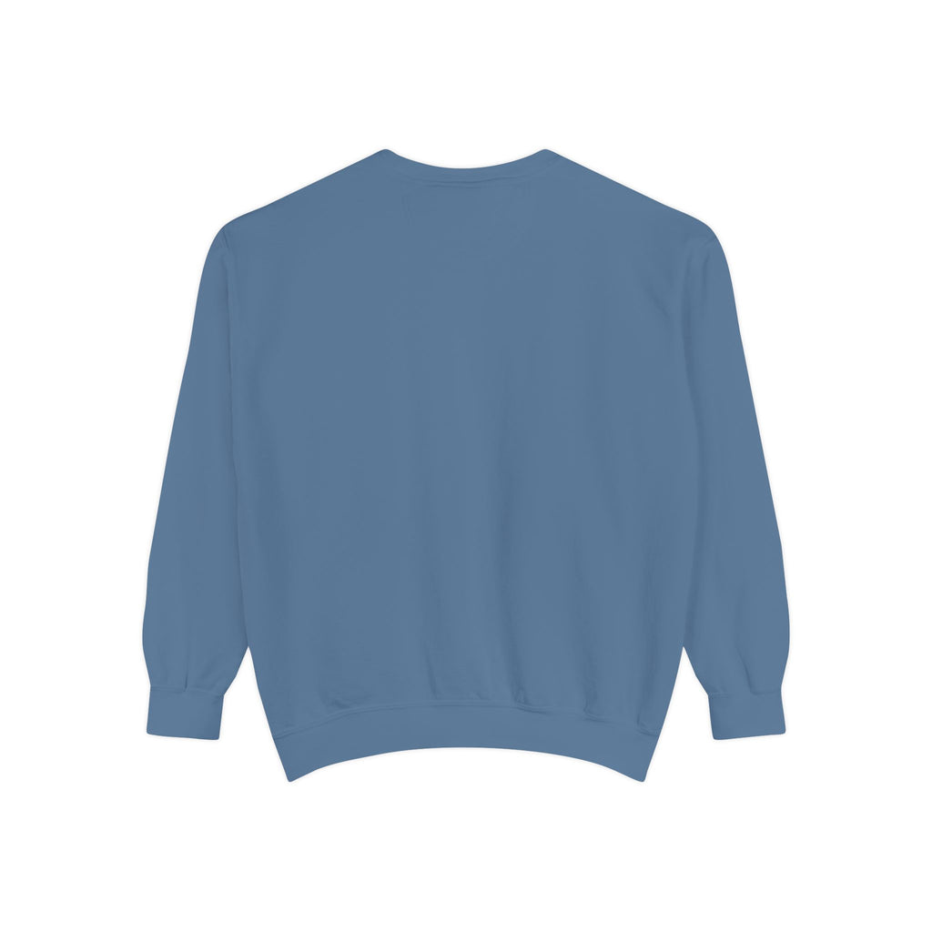 Blue sweatshirt back view image on a white background