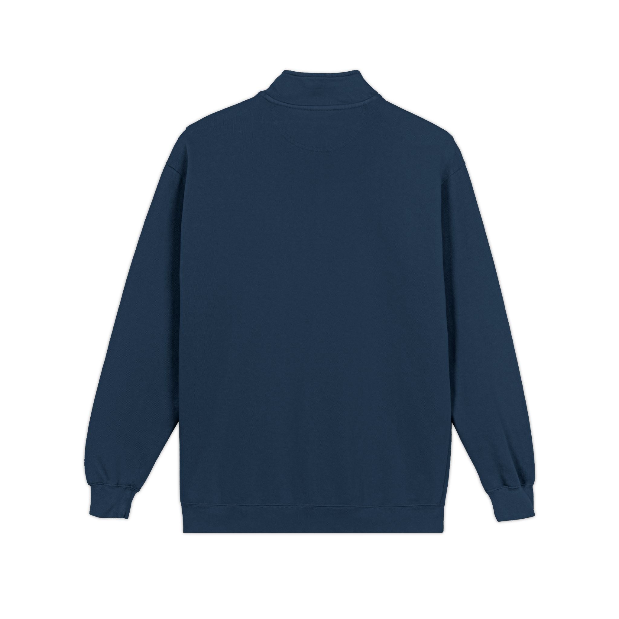 Navy blue sweatshirt back view image on a white background